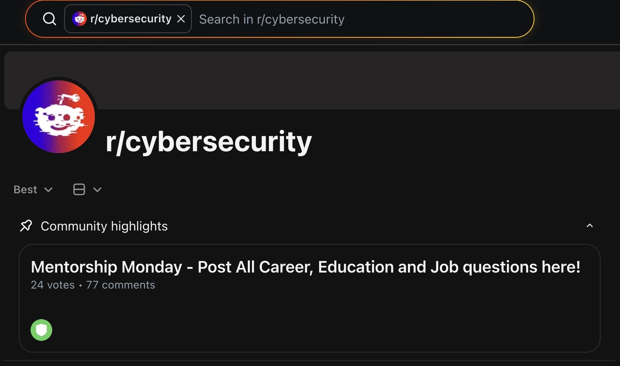 r/cybersecurity preview