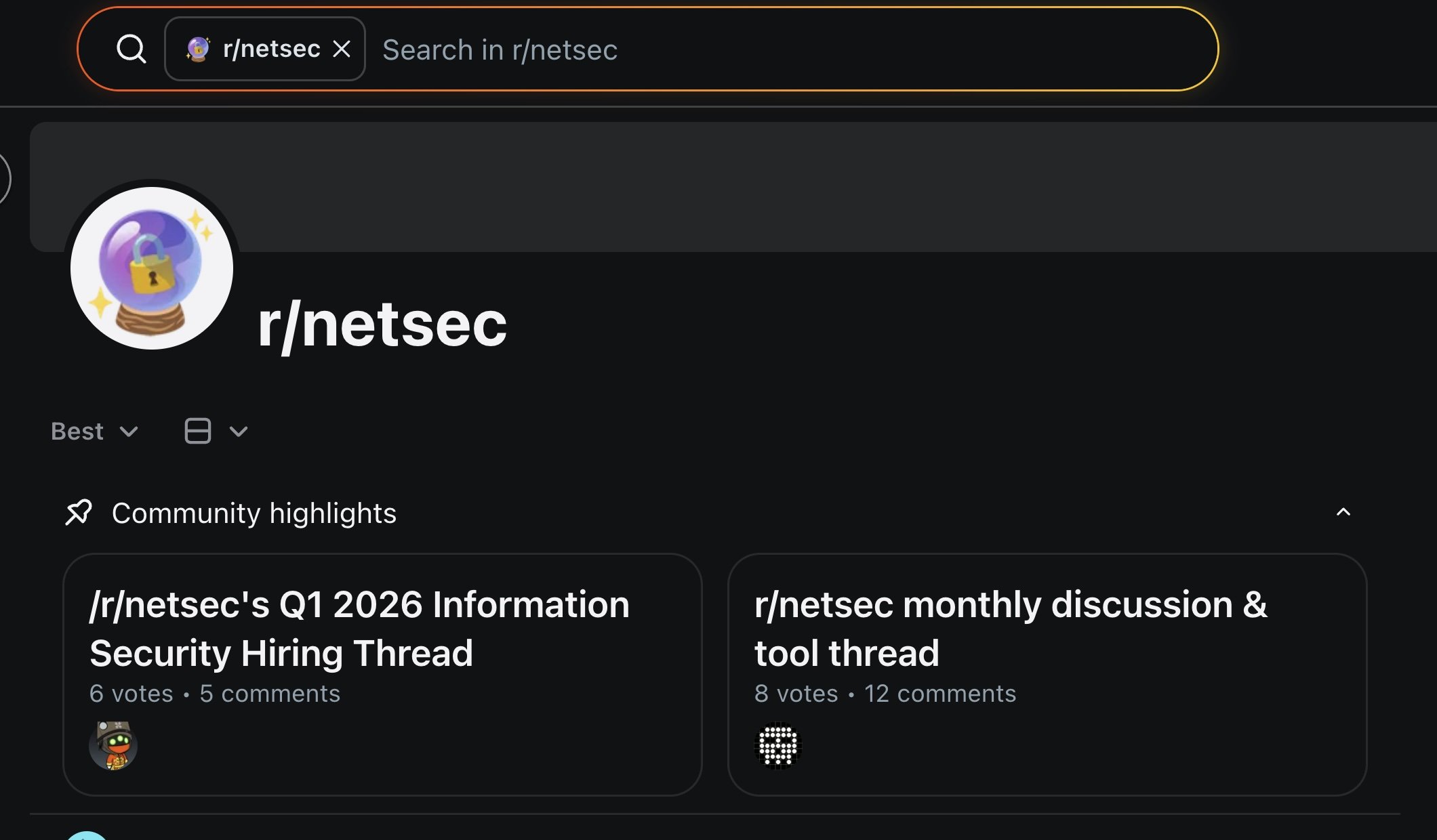 r/netsec preview